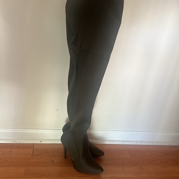 Thigh High Boots -Olive - Picture 1 of 4